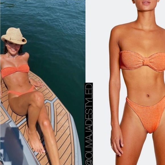 NWT Hunza G duo bikini set in orange one size - Picture 3 of 10